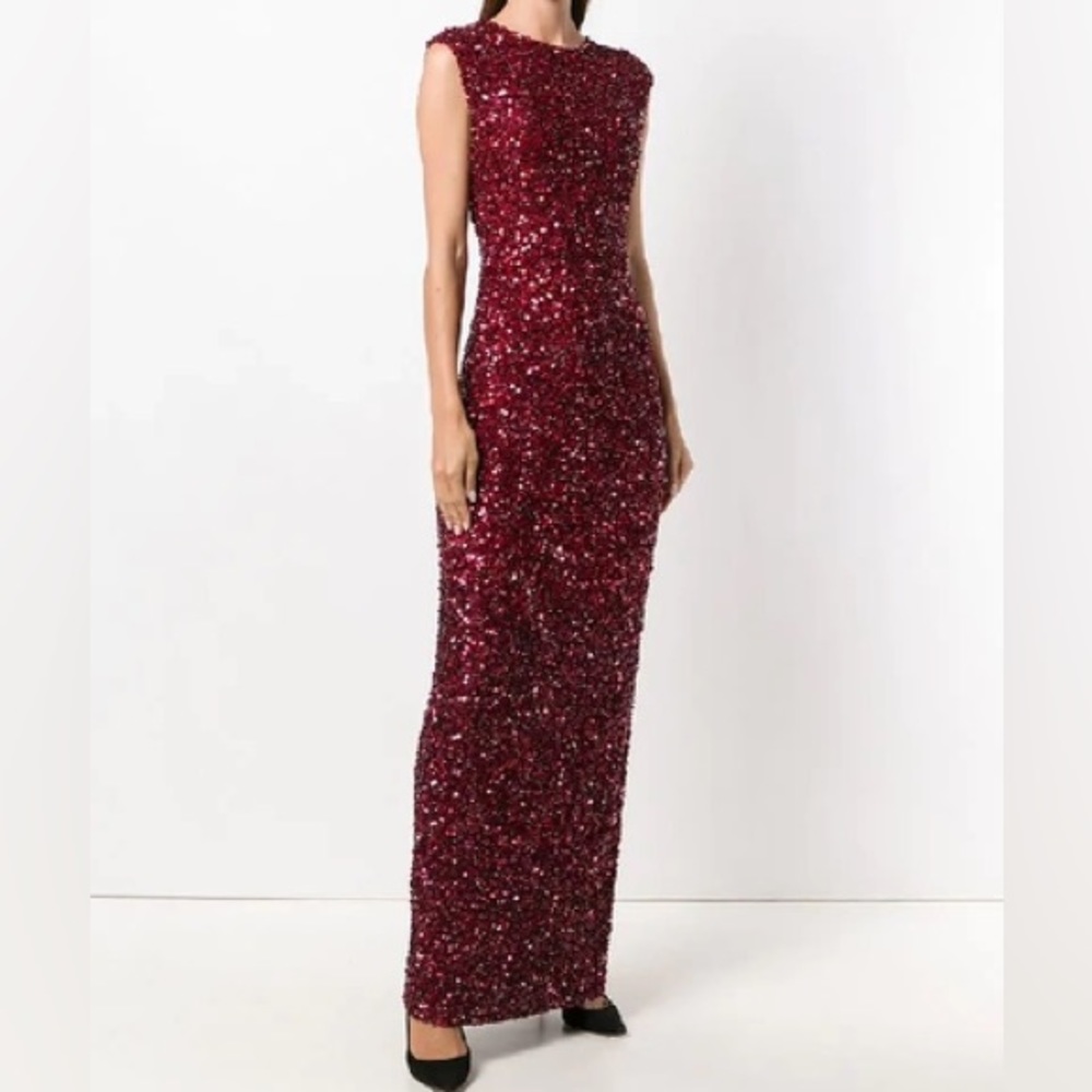 Alice + Olivia Fitted Sequin Gown